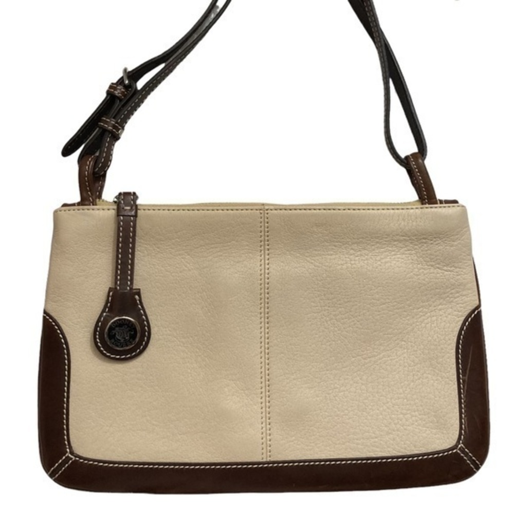 Dooney and Bourke creamy white brown leather bag